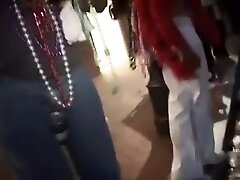 Mardi Gras Whores Flash Their Cleavage