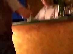 Bro's and lady in a bar