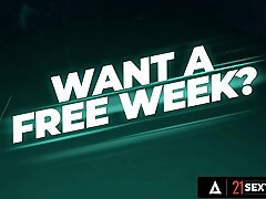 21 SEXTURY - Horny Brunette Mary Bambola Pleases A Man With Her Pretty Feet In Stockings