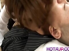 Aya Sakuraba has crack licked under panty and rides woody so fine