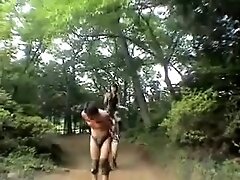 Plays with slaves outdoors