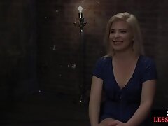 Deepthroating BDSM sub whipped and throats fucked in 3some