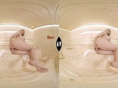 Play in Sauna - Big Tit Blonde Pornstar Solo - SexLikeReal