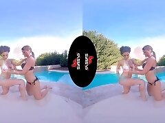 Kitana Lure & Stacy Bloom - Pool Games; Lesbian Voyeur 3d Porn