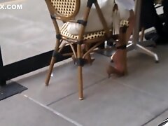 Candid high heels business lady shoeplay in pantyhose