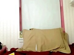 Busty amateur girl strokes her pussy on web cam chat