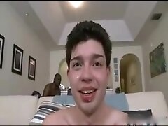 homo legal age teenager 18+ presents casting with 2 darksome chaps