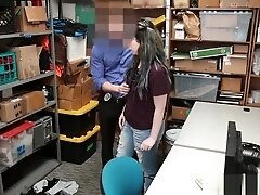 BBW teen 18+ thief caught and fucked by her LP officer stepdad