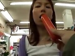 Gorgeous babe gets fingered and fucked in public.