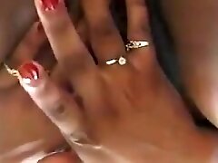 Black woman with amazing body dancing in mirror