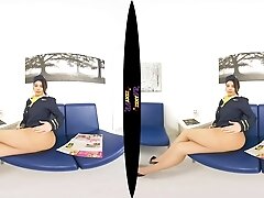 On Your Radar; Flight Attendant Stewardess Huge Breasts Natural Fit Curvy Solo Striptease Nylons